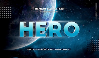 Hero 3d text style effect template