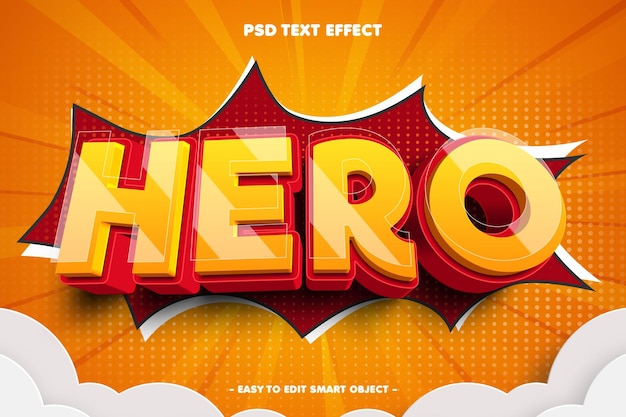 PSD hero comic style editable text effect