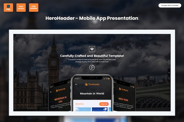 Hero Header Dla Witryn Prezentujących Aplikacje Mobilne