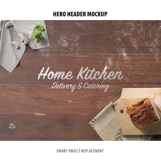 PSD hero header mockup