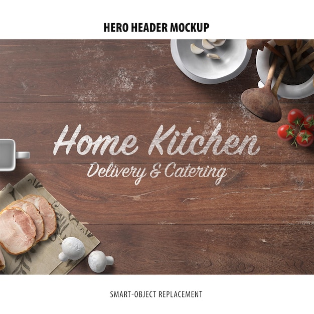 PSD hero header mockup