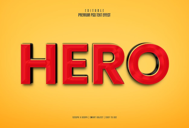 Hero red and black fully editable psd text effect maker