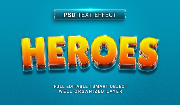Heroes 3d style psd text effect