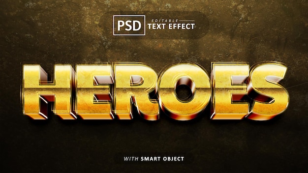 Heroes 3d text effect editable