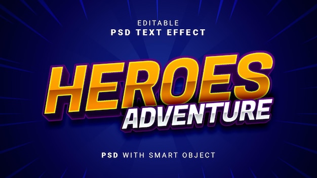 Heroes adventure text effect