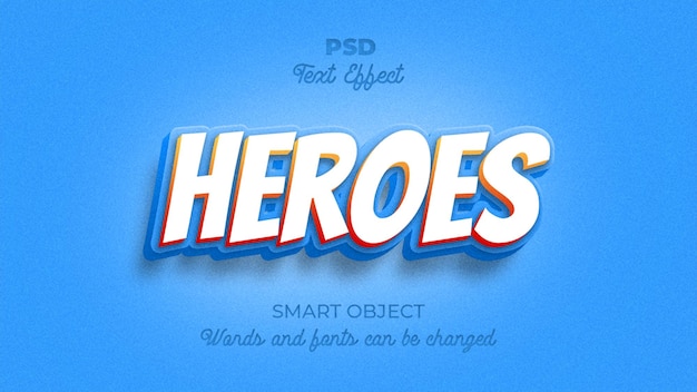 Heroes editable text effect