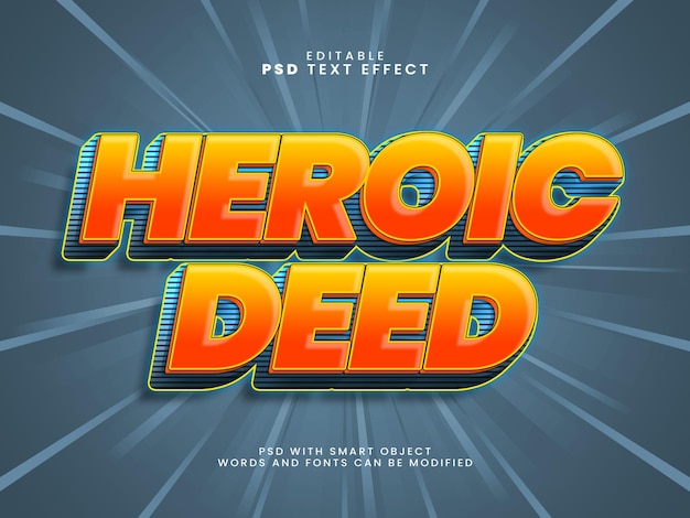 PSD heroic deed text effect