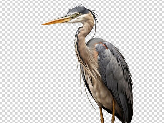 Heron na przezroczystym tle
