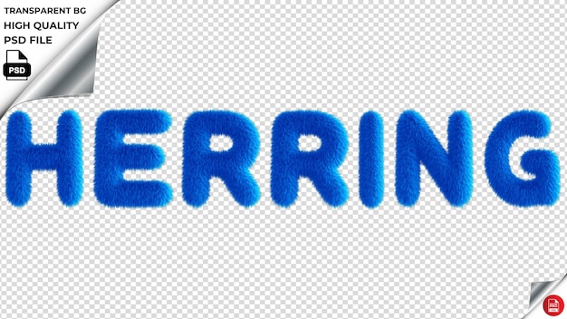 PSD herring typografie blauwe fluffy tekst psd transparant