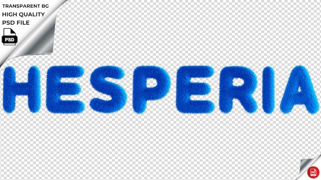PSD hesperia typografie blauwe fluffy tekst psd transparent