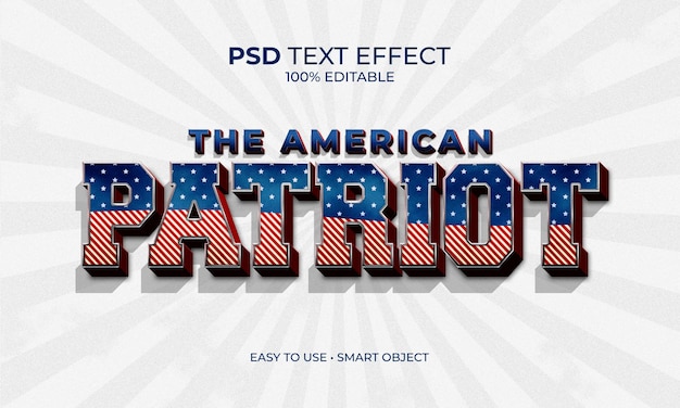 PSD het amerikaanse patriot tekst effect