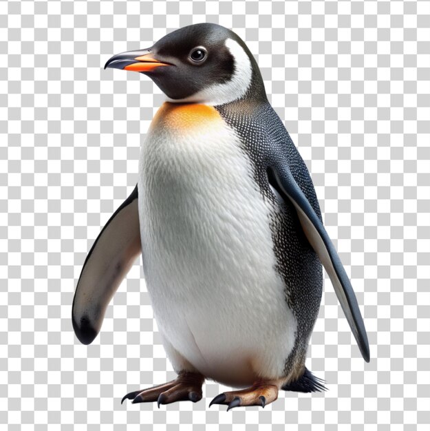 PSD het is een geïsoleerde pinguïn op een doorzichtige achtergrond.