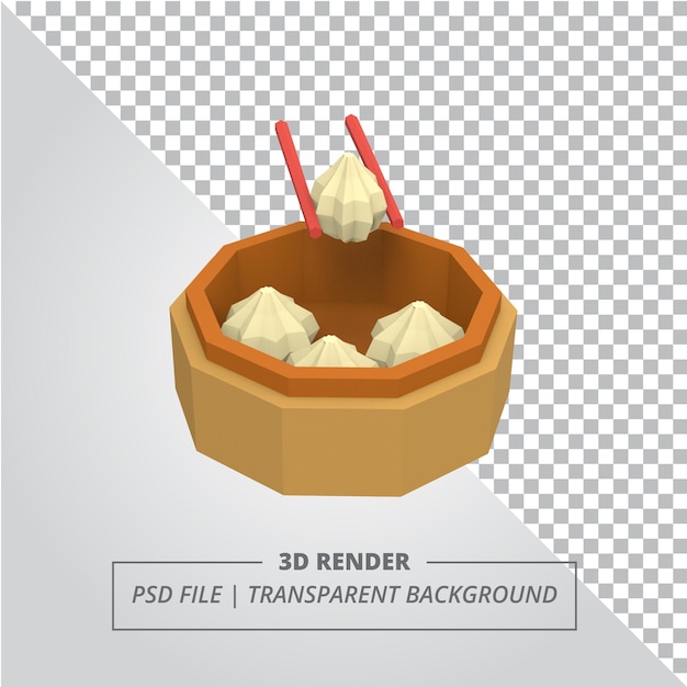 PSD het lage poly 3d-dimsum geeft terug