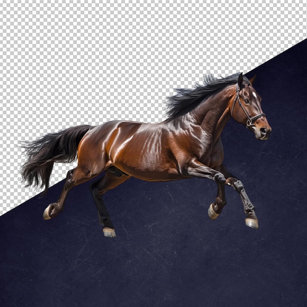 Het majestueuze bruine paard in beweging