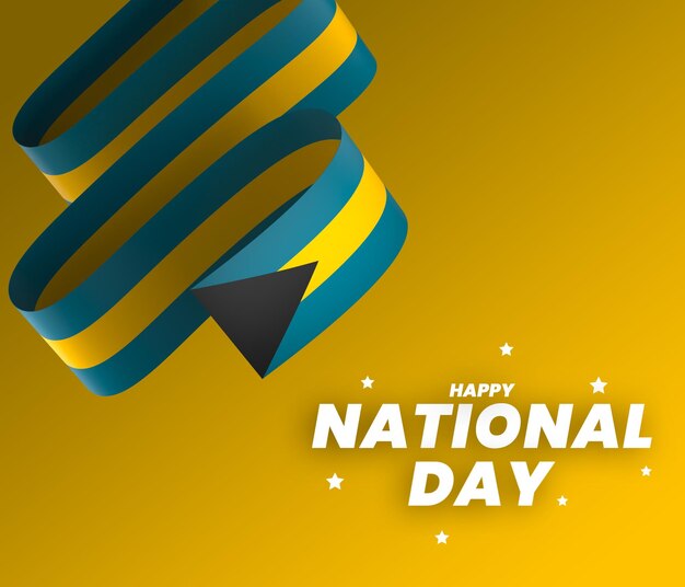 Het ontwerp van het vlaggelement van de bahama's voor de nationale onafhankelijkheidsdag