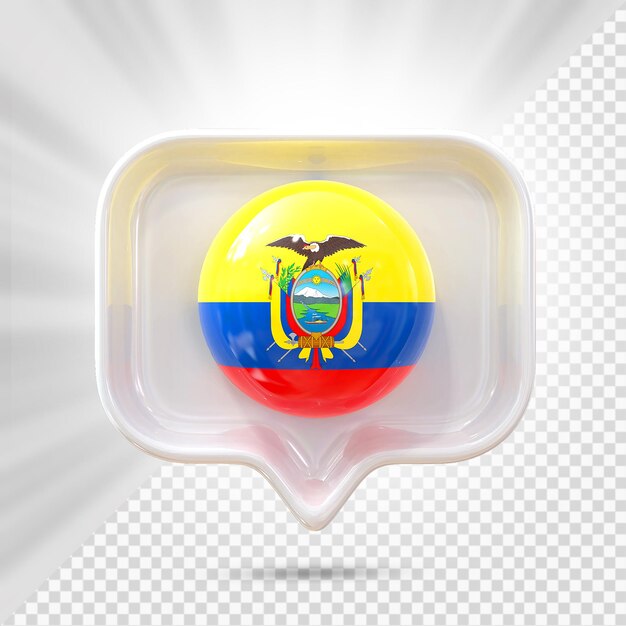 PSD het pictogram van de vlag van ecuador 3d