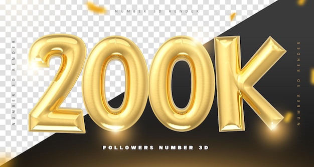 Het vieren van 200.000 volgers een gouden prestatie