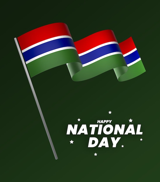 PSD het vlaggelement van gambia ontwerp nationale onafhankelijkheidsdag banner lint psd