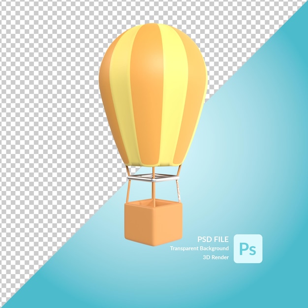 hete luchtballon 3d illustratie weergave
