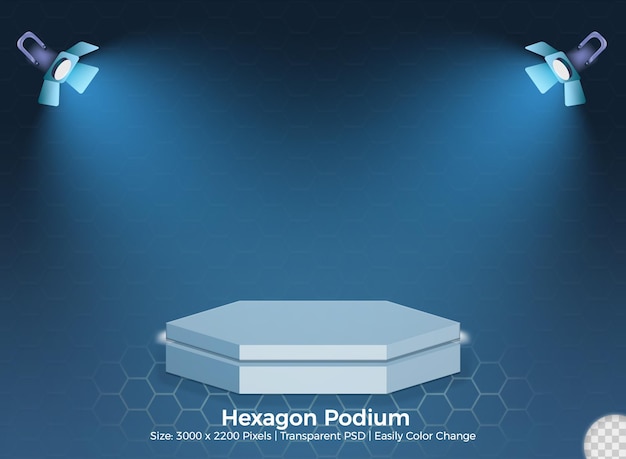 PSD hexagon 3d stage product display