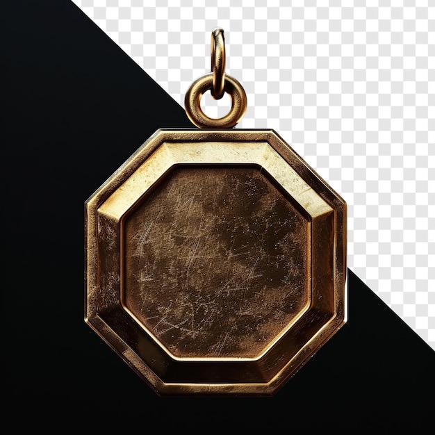 PSD hexagon golden game asset medal przezroczyste tło