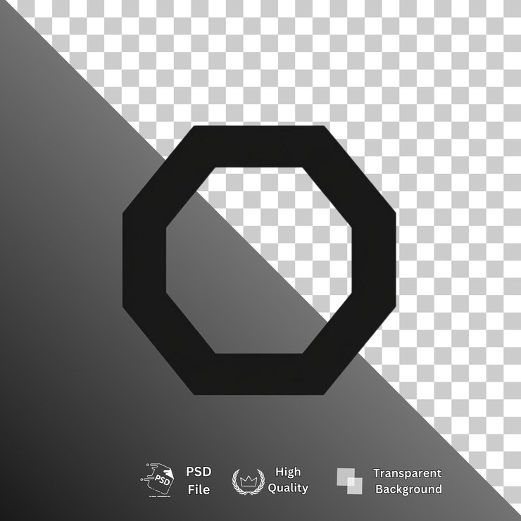 PSD hexagon isolated on transparent background