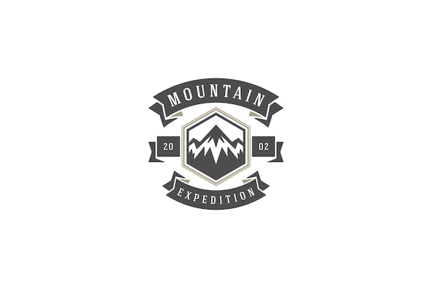 hexagon logotype designed for mountain expedition company