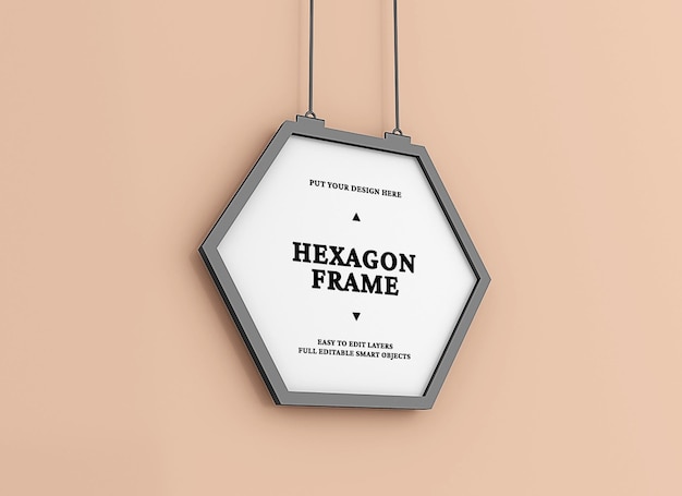 hexagon poster mockup 
