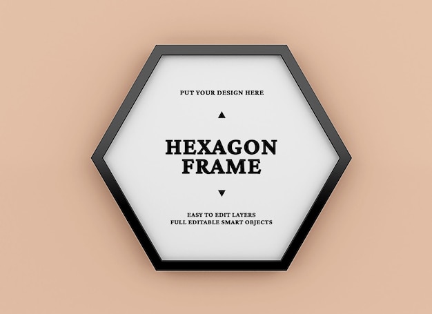 PSD hexagon poster mockup