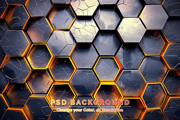 PSD hexagonal 3d abstract high tech background