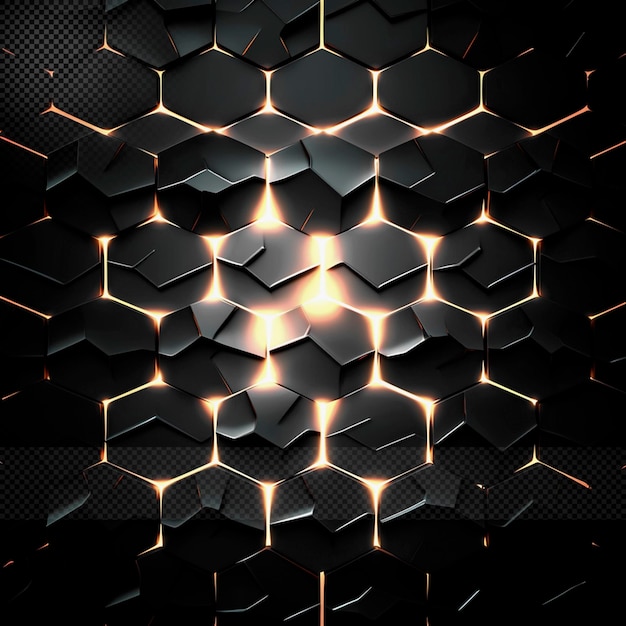 PSD hexagonal abstract effect transparent background