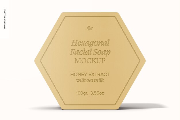 Hexagonal facial soap mockup front view