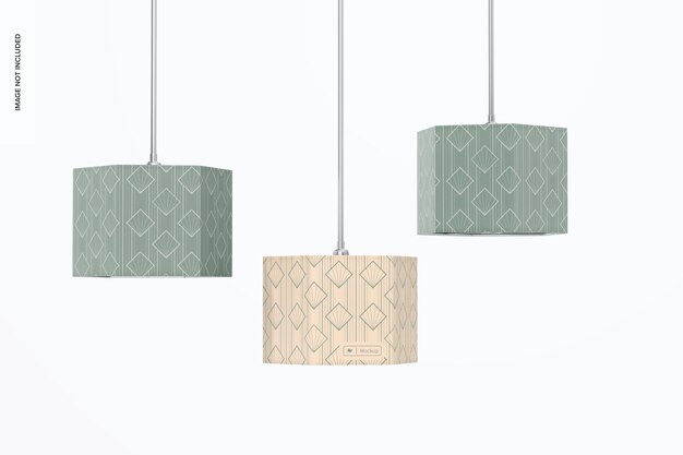 hexagonal pendant lamps mockup