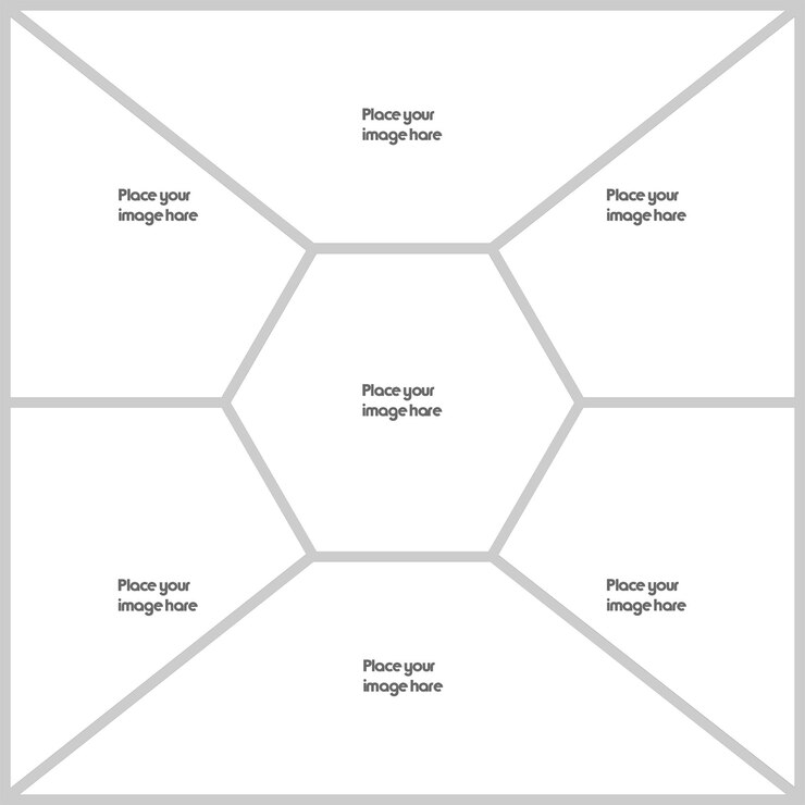 PSD hexagonal photo collage template
