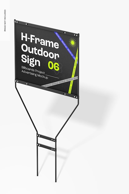 Hframe outdoor sign mockup perspective