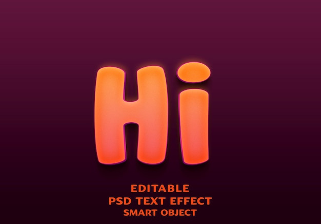 PSD hi 3d tekst effect ontwerp