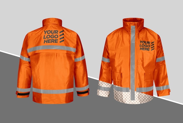 PSD hi vis work jacket mockup