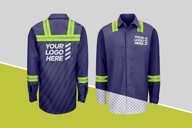 PSD hi vis work shirt mockup