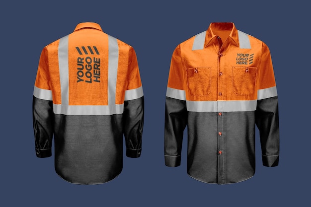 PSD hi vis work shirt mockup