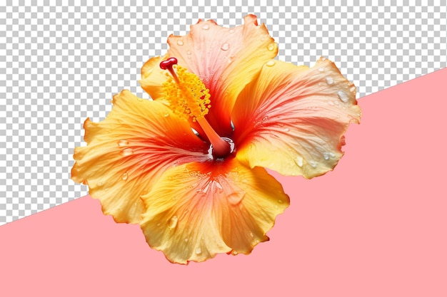 PSD hibiscus bloom. isolated object, transparent background