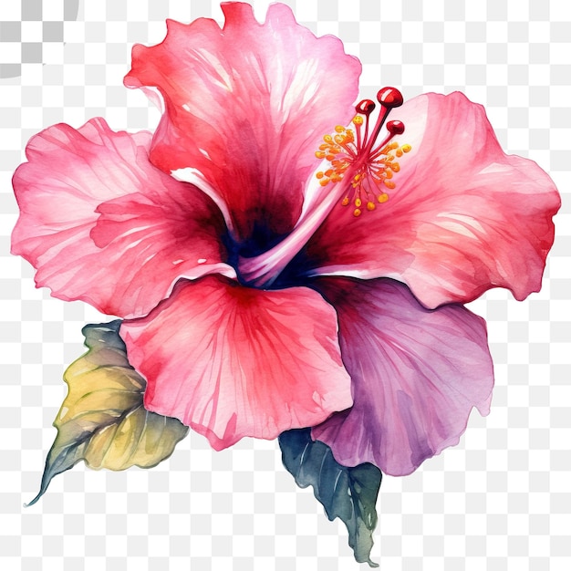 hibiscus waterverf doorzichtige achtergrond