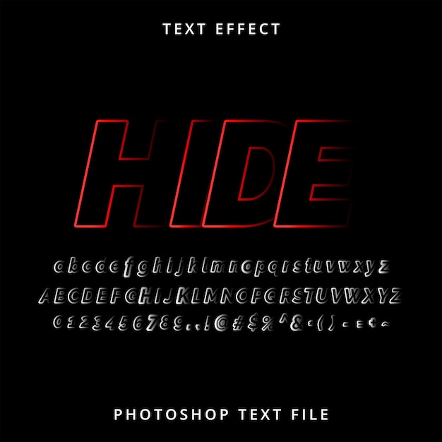 PSD hide text effect black and red design template