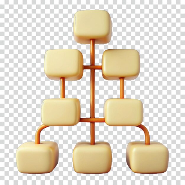 Hierarchical Structure Network Diagram System Chart Organizational Chart Data Visualization Flowchart Process Diagram Connection Relationship 3D Model