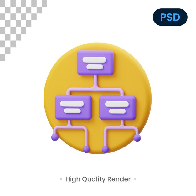 PSD hierarchy 3d render illustration premium psd