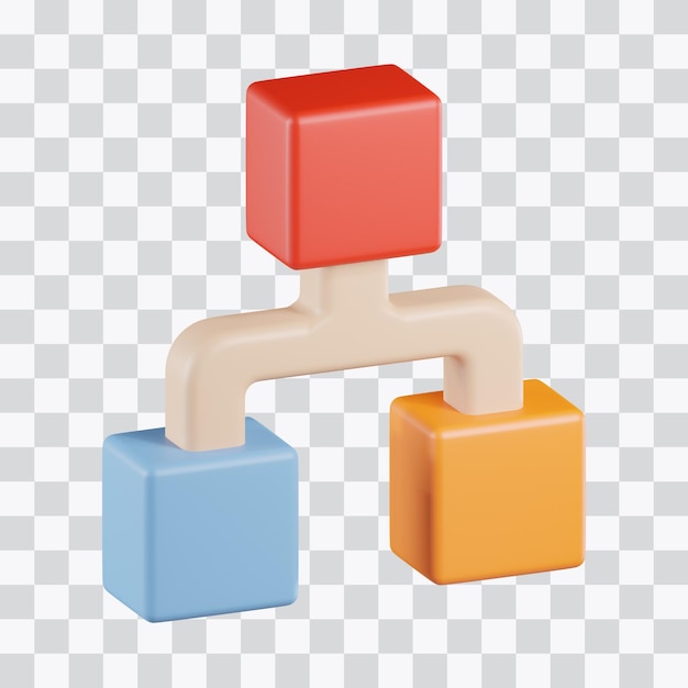 PSD hierarchy organization 3d icon