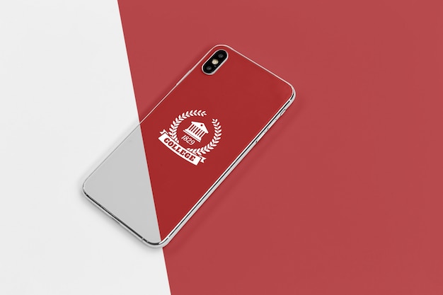 high angle of back to school smartphone