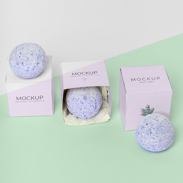 High angle bath bombs and boxes