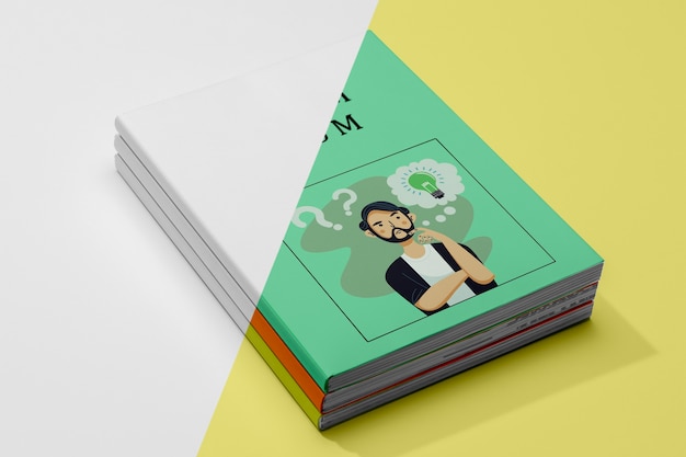 PSD high angle book mock-up