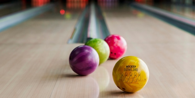 High angle of bowling balls on lane