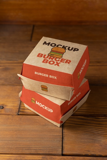 PSD high angle burger boxes arrangement